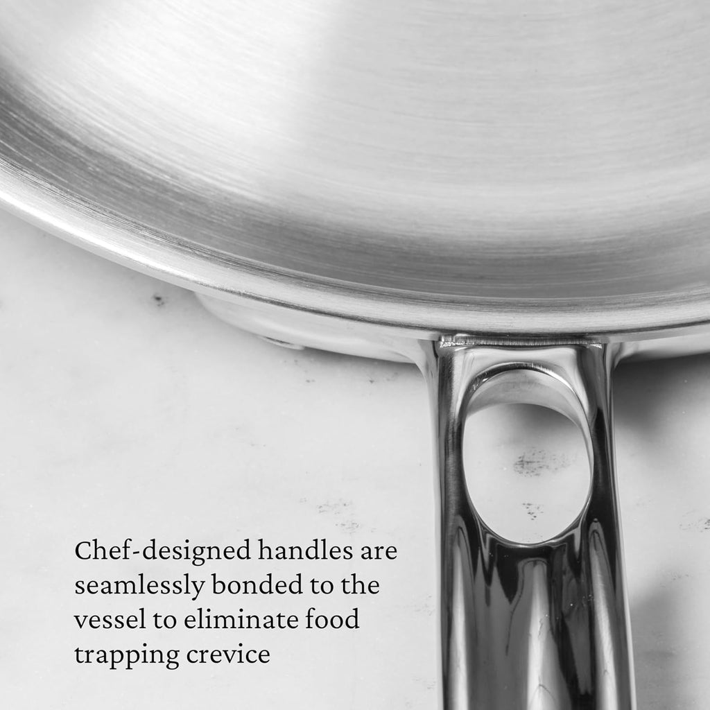 Thomas Keller Insignia by Hestan - 2 Quart Saucier Pan with Lid, Commercial Clad Stainless Steel, Induction Compatible, Oven Safe - Professional Cookware