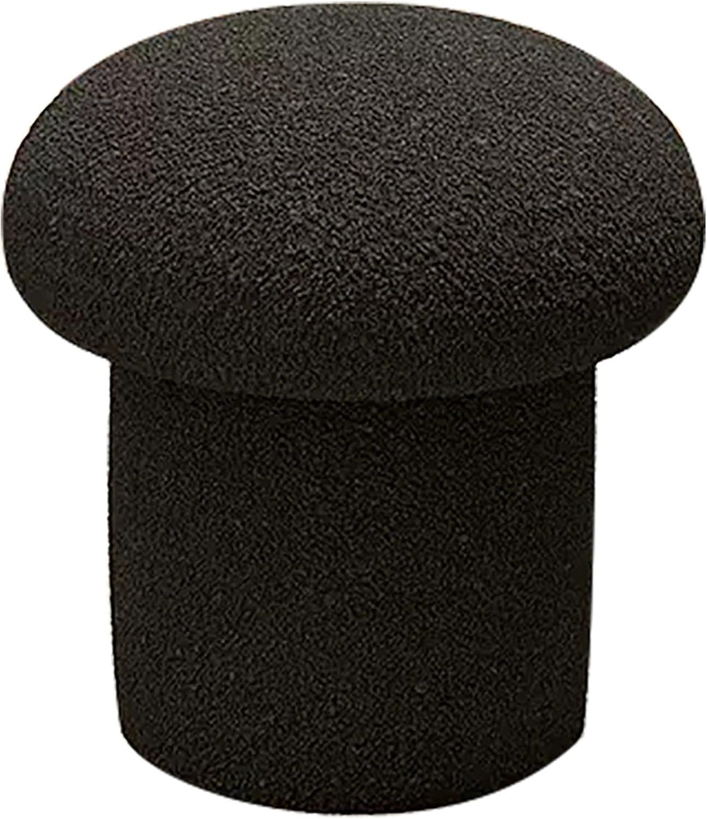 Velvet Vanity Stool, Makeup Chair for Vanity, Modern Vanity Chair no Wheels, Multifunctional Vanity Bench for Living Room/Bedroom/Office，Black S