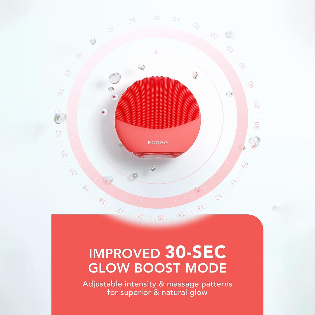 FOREO Luna 4 Mini Face Cleansing Brush & Massager - Premium Face Care - Enhances Absorption of Facial Products - Simple Skin Care Tools - for All Skin Types, Coral