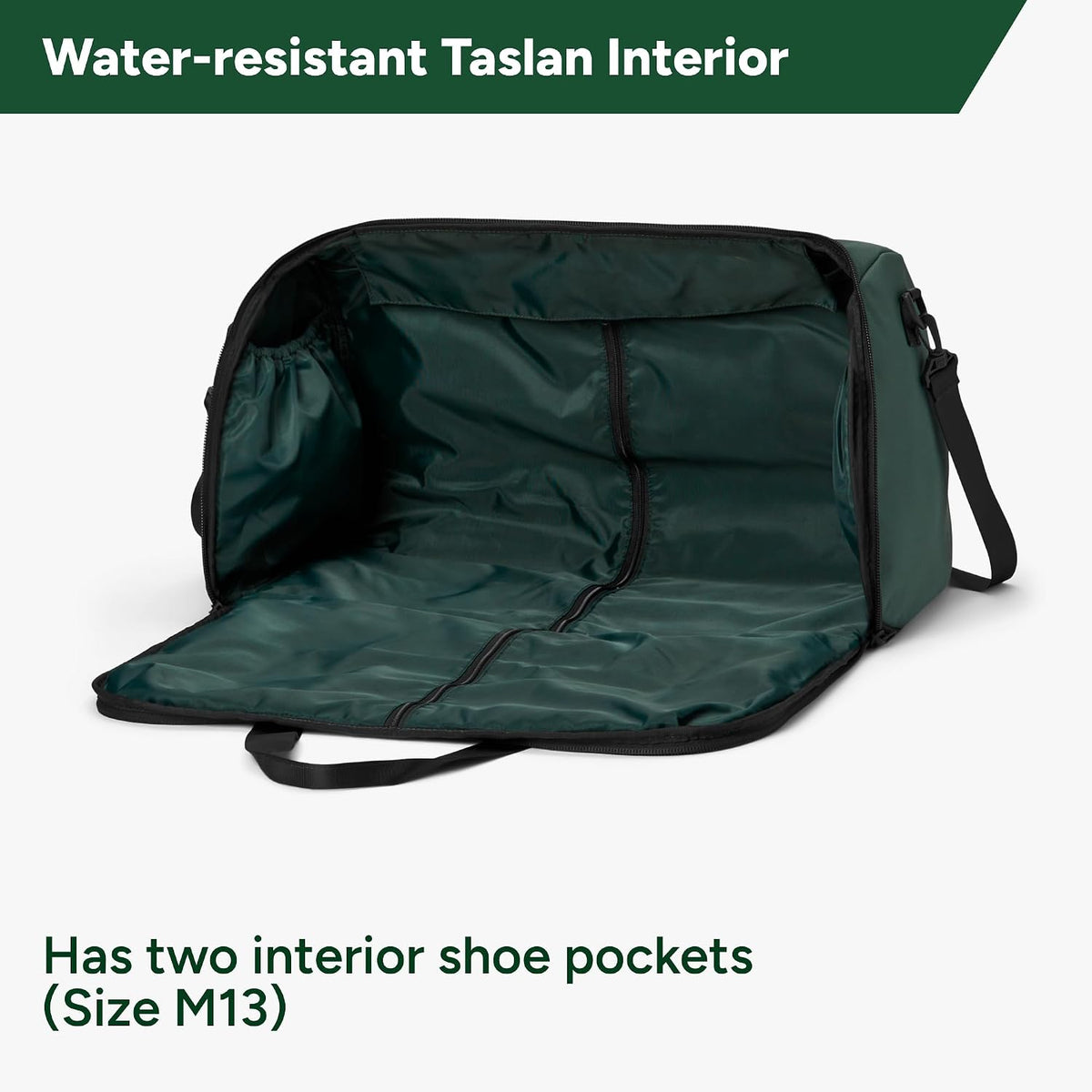 Halfday Convertible 2-in-1 Garment Duffel Weekender Bag 45L: Wrinkle-Free Travel (Hanging Suit Compartment, Shoe Pockets, Trolley Sleeve), Durable & Water-Resistant Carry-on, Hunter