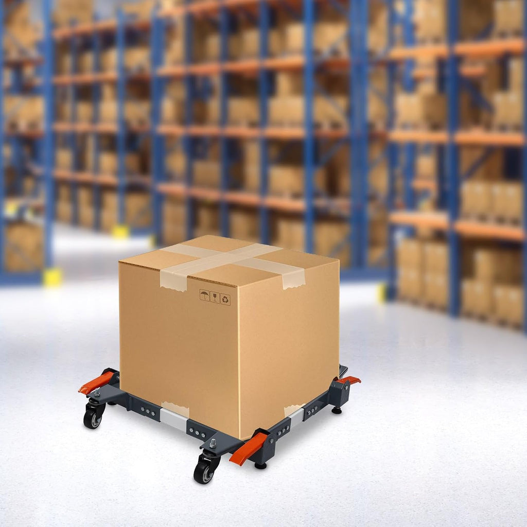 Adjustable Heavy Duty Mobile Base For Small Mechanical Equipment 4 Universal Wheels 47.7 * 35.9 * 5.9 in Grey