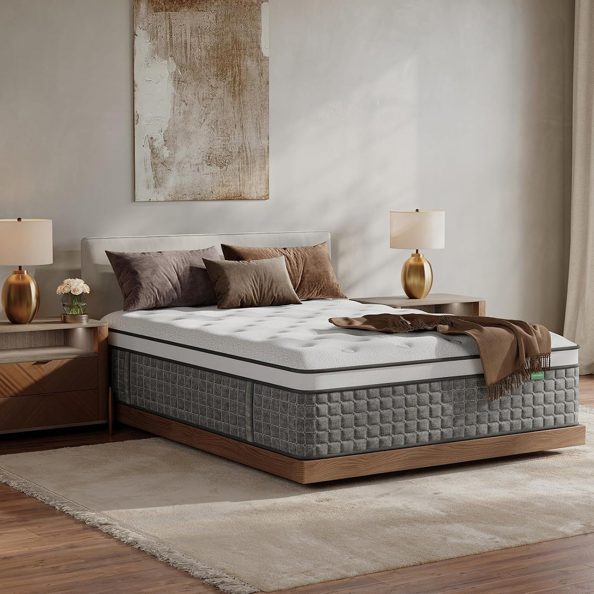 Twin XL Mattress, Medium Firm 12 Inch - Memory Foam & Pocket Springs for Back Pain Relief, Fiberglass Free, Motion Isolation, CertiPUR-US & Oeko-TEX Certified