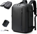 BANGE Vacuum-Seal Travel Backpack with Pump and Vacpack Compression System, Water Resistant Large Carry-On Backpack with Laptop Compartment and TSA Lock - Flight Approved, Black (With Air Pump)