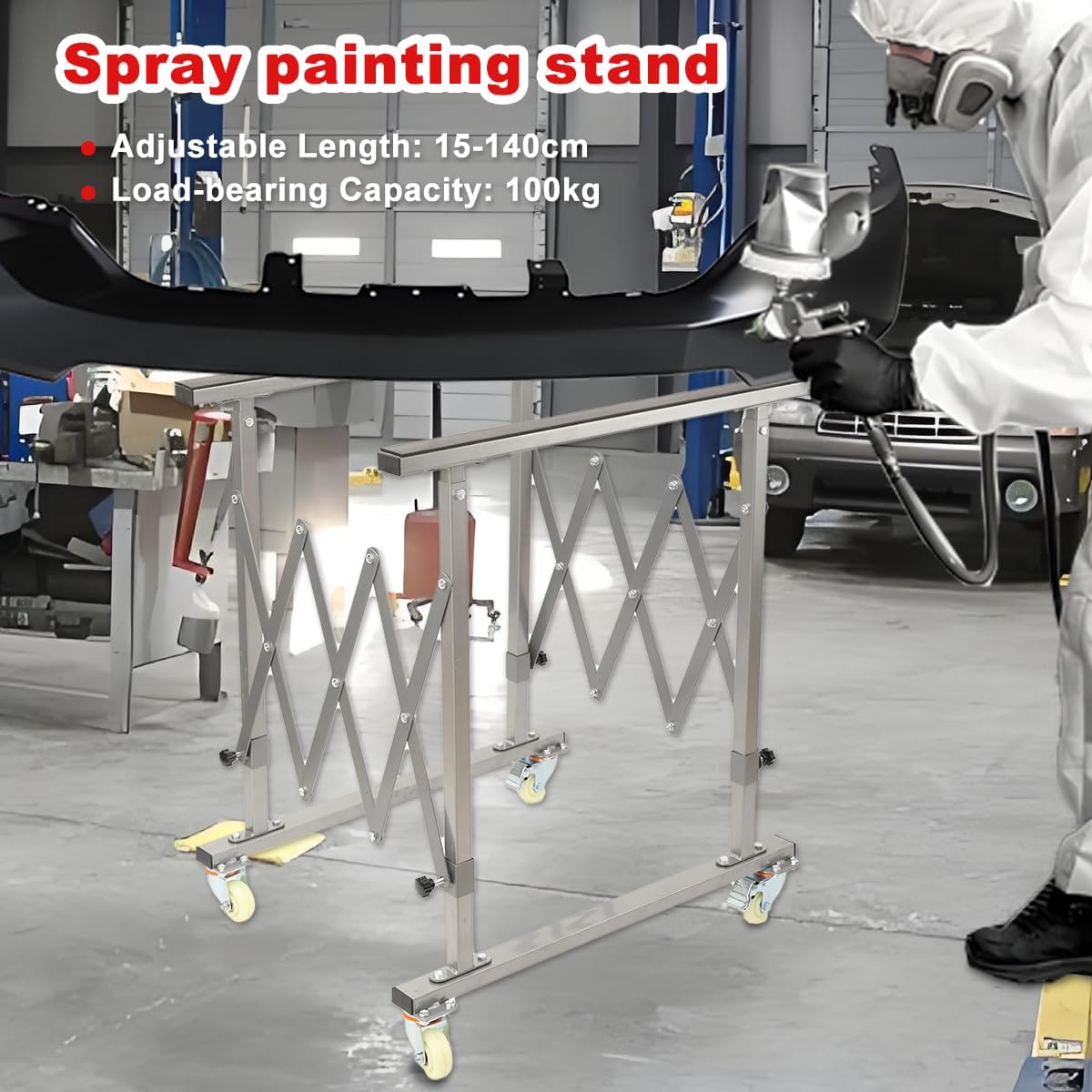 Automotive Panel Paint Stand, Mobile Telescopic Universal Paint Stand, Adjustable Mechanical Panel Paint Stand for Repairing Windshields