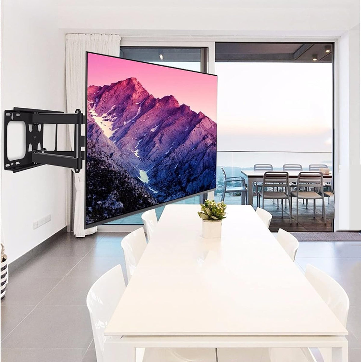 Universal TV Stand TV Stand Base Full Motion TV Wall Mount Bracket Universal Articulating Arms Swivels Tilts Extension Rotation TV Mount for Most 50'-85' LED LCD Flat Screen TVs Tv Stand Mount