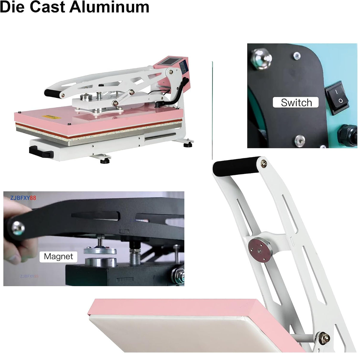 16' x 24' Slide Out Heat Press Machine for T Shirts, Clamshell Pull Out Platen, Industrial-Quality Digital Sublimation Printer for Heat Transfer Vinyl, DIY & Small Business (Pink, W16*L24)