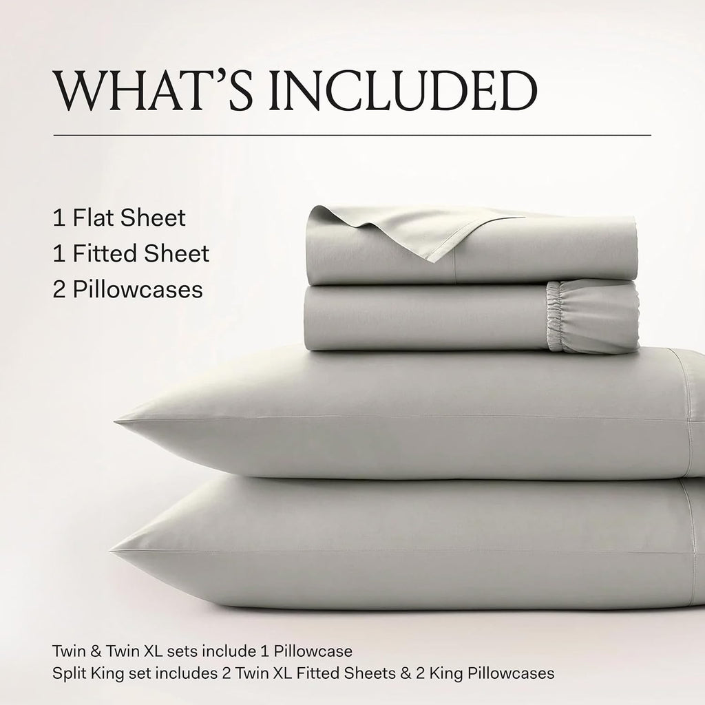 BOLL & BRANCH Signature Hemmed Sheet Set - Twin, White - Luxury 100% Organic Cotton - Includes 1 Flat, 1 Fitted, 2 Pillowcases - Buttery Soft