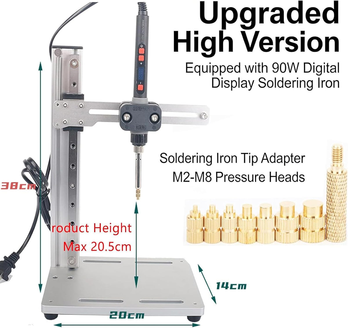 Vertical Heat Set Insert Tool, M2-M8 Tips, Multi-Directional for 3D Printing & Plastic Parts