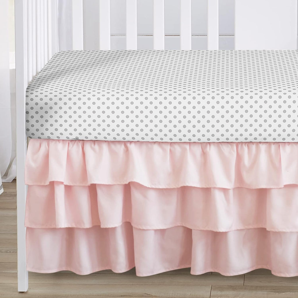 Sweet Jojo Designs 11-Piece Baby Crib Bedding Set (Pink/Grey Boho Floral) for Girls, Infants/Nursery incl. Blanket, Fitted Sheet, Skirt, Diaper Stacker, Valances, Wall Hangings, Toy Bag, Pillow (Rose)