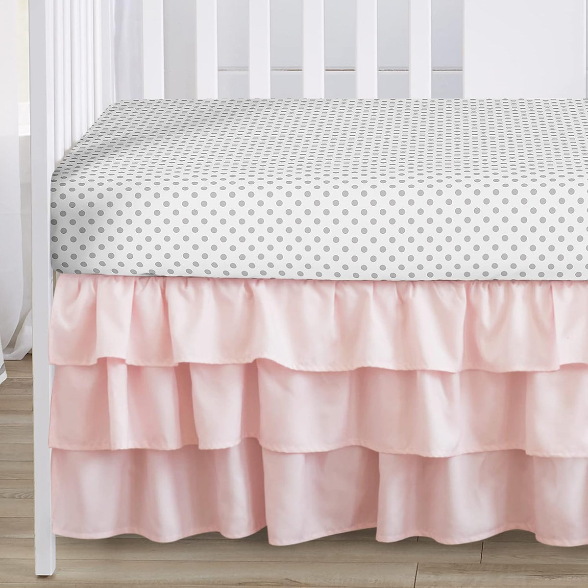 Sweet Jojo Designs 11-Piece Baby Crib Bedding Set (Pink/Grey Boho Floral) for Girls, Infants/Nursery incl. Blanket, Fitted Sheet, Skirt, Diaper Stacker, Valances, Wall Hangings, Toy Bag, Pillow (Rose)