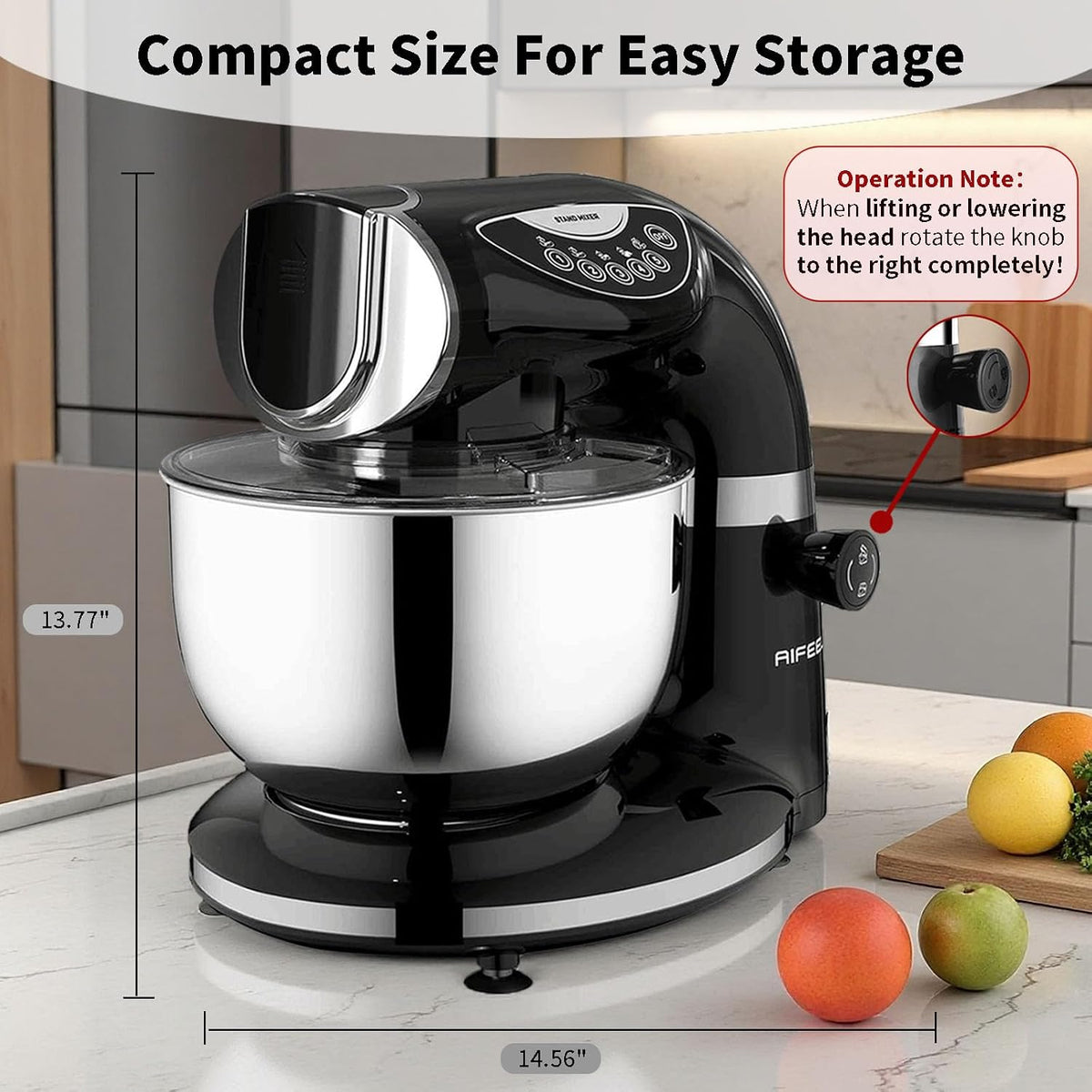 Stand Mixer, 8.5QT+ 6QT Two Stainless Steel Bowls Electric Food Mixer, 7 in 1 Multifunctional Kitchen Mixer with Dough Hook, Whisk, Beater, Meat Grinder,Pasta & Cookie Maker-Black