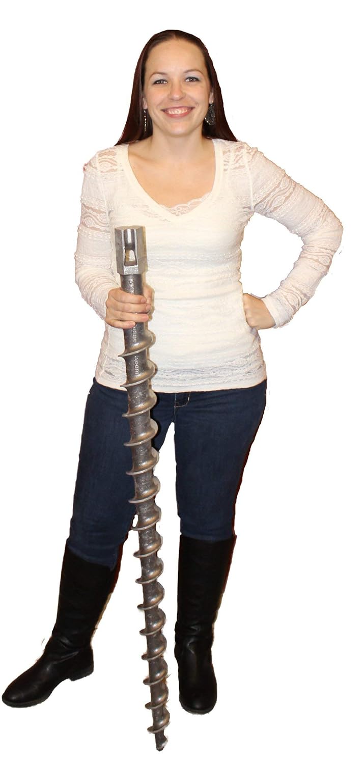 Penetrator 46' Aluminum Screw Earth Anchor with 1/2' Guying Slot-Holds up to 14,000lbs