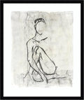Amanti Art Framed Wall Art Print 25x21 Embellished Nude Contour Sketch II by Ethan Harper, Abstract Wall Art, Modern Contemporary Decor, Medium Poster Painting Artwork for Living Room, Bedroom,