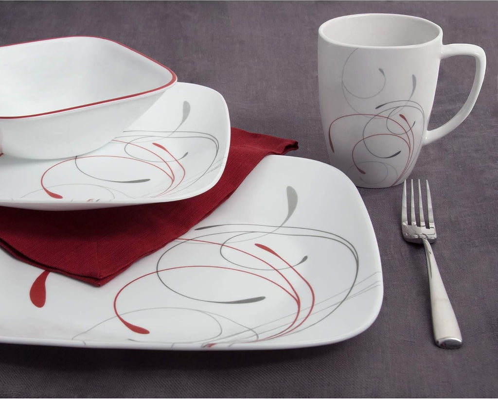 Corelle Square 16-Piece Dinnerware Set, Splendor, Service for 4
