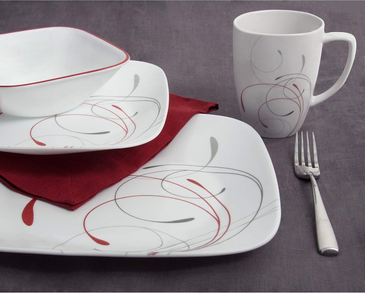 Corelle Square 16-Piece Dinnerware Set, Splendor, Service for 4
