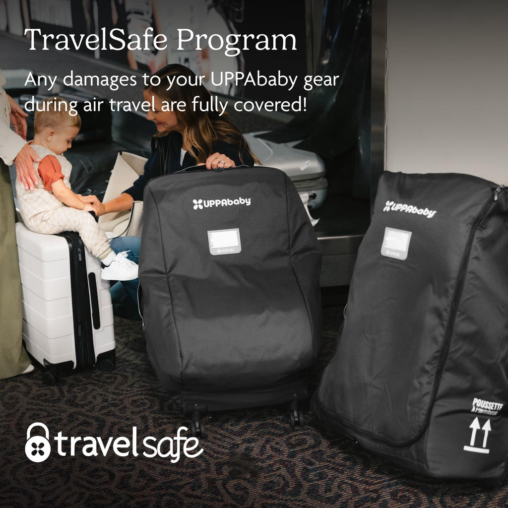 UPPAbaby Travel Bag for Vista and Cruz Strollers - Includes TravelSafe Program Coverage, Inner Wheel Bag and Storage Pocket - Smooth Wheels, Handles + Durable Design
