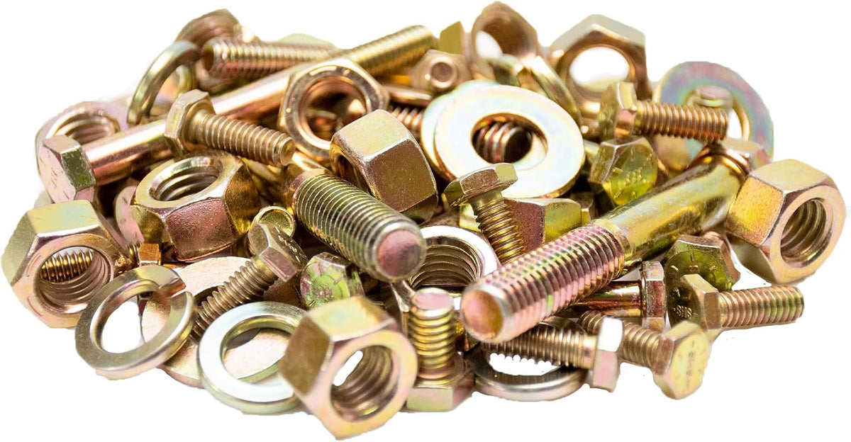 2510 Piece Grade 8 USS Coarse Thread Bolt (Hex Head Cap Screw), Nut, and Washer Assortment with 40 Hole Bin