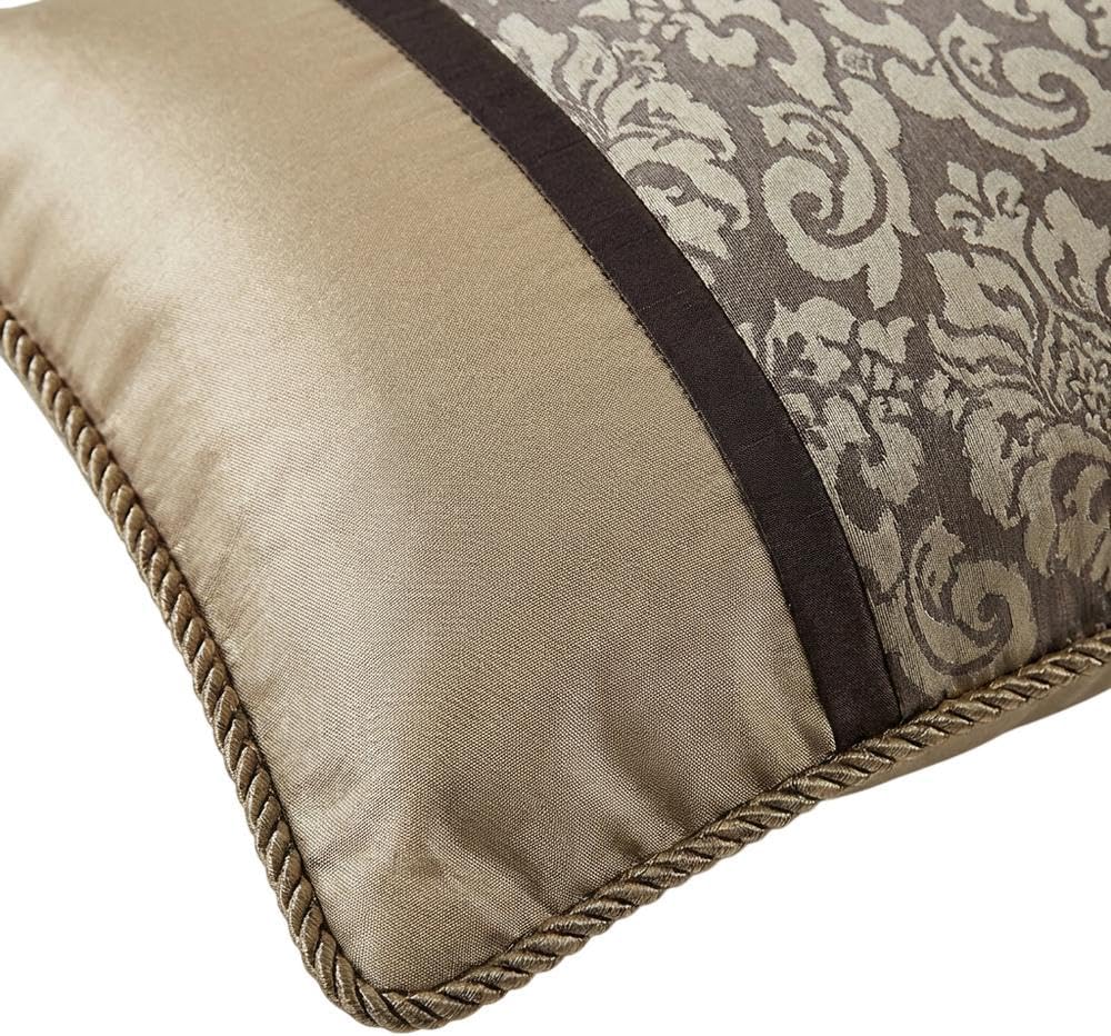 Michael Amini Imperial Brown Comforter Set 10-Piece with 100% Polyester Jacquard, Cotton-Polyester Back, King Size Bedding Ensemble, Durable Soft Fabric, Stylish Warmth and Comfort