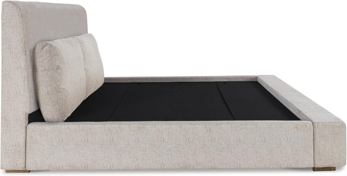 Signature Design by Ashley Cabalynn Casual California King Upholstered Bed, Foundation or Box Spring Needed, Light Brown