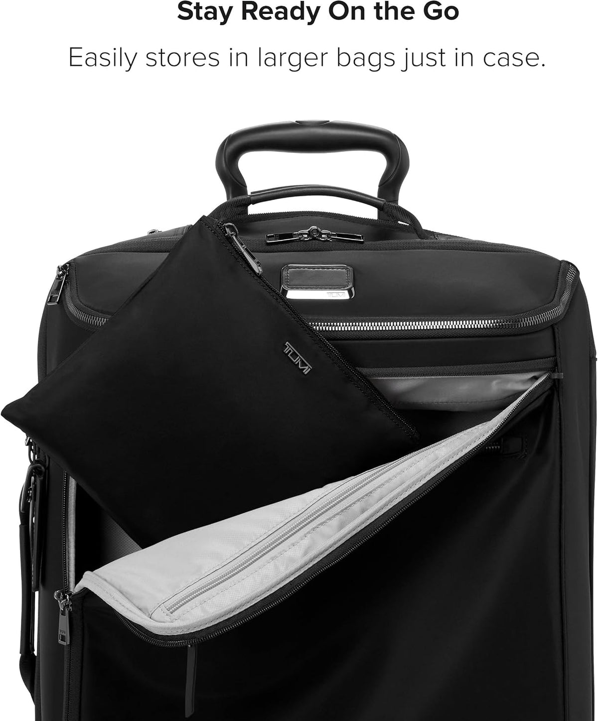 TUMI - Just In Case Foldable Backpack - Lightweight, Compact Travel Backpack - For One Bag Travel - 15.5' X 12.3' X 4.5' - Black with Gunmetal Hardware