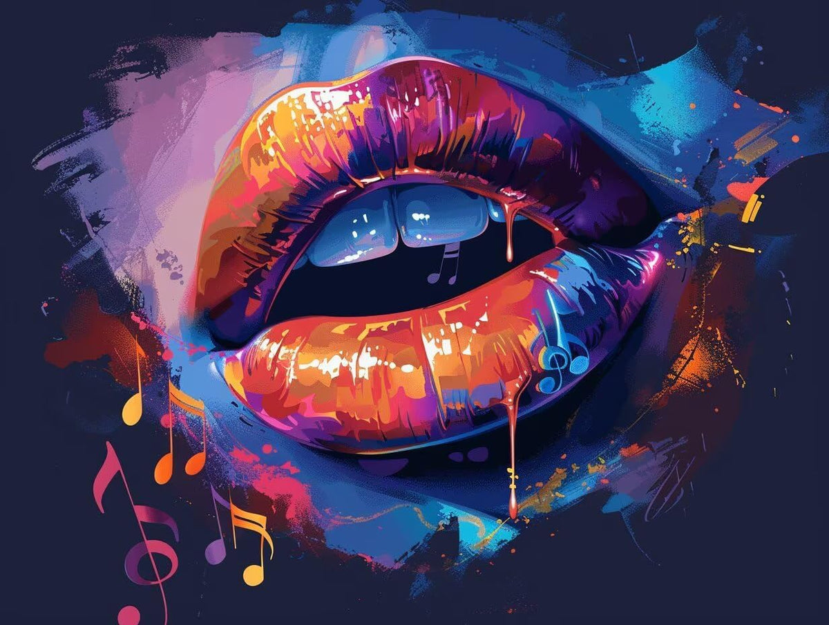 Lip Framed Paint by Numbers Kit for Adults, Sexy Paint by Numbers on Canvas, Crafts for Adults, DIY Acrylic Oil Painting Kits with Brushes, Painting for Home Wall Decor, Gifts for Women 40x52in 4-2404