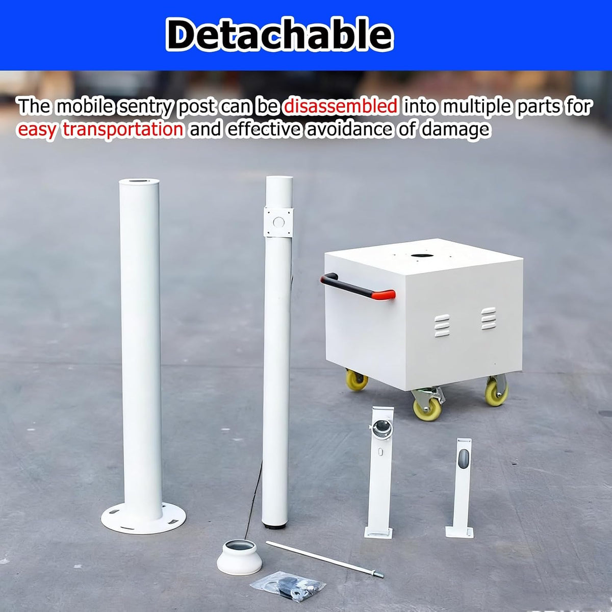 Mobile Security Camera Pole with 4 Casters，4m Extra-Long Universal CCTV Pole All-Weather Surveillance Pole Weatherproof Rustproof Easy to Assemble(Light Coffee,8 1/5 ft (2.5m) Pole)