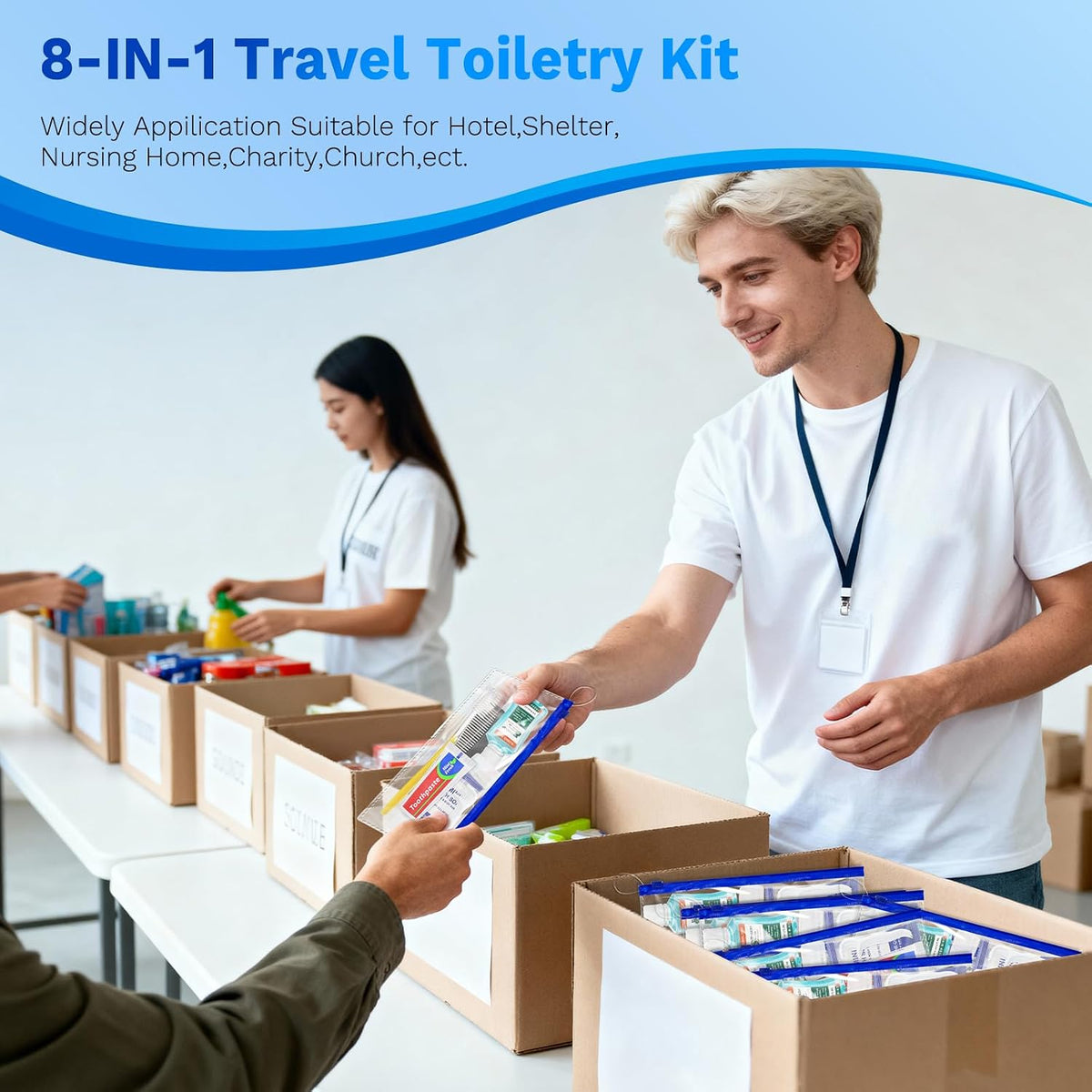 Personal Hygiene Kit Bulk Pack of 100,Yellow Basic Travel Toiletry Set Disposable Toothbrushes with Toothpaste Mouthwash Floss Comb Cover and Zip Bag for Homeless,Charity,Guests