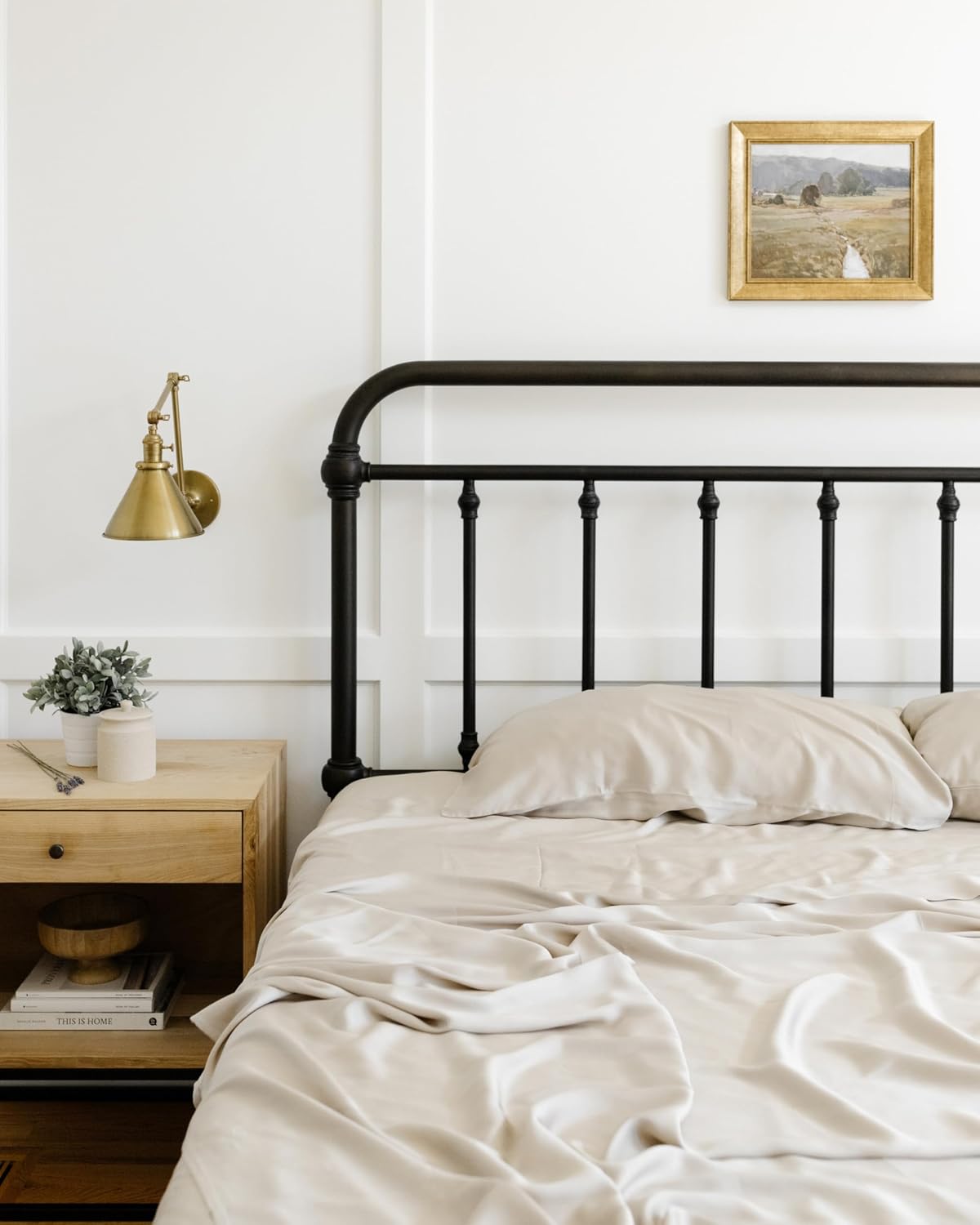Cozy Earth Luxury Bed Sheet Set - 100% Viscose from Bamboo Fabric, Ultra-Soft & Breathable, Fits Regular & Deep Pocket Mattresses up to 20' - 4 Pieces Queen Sheet Set Driftwood