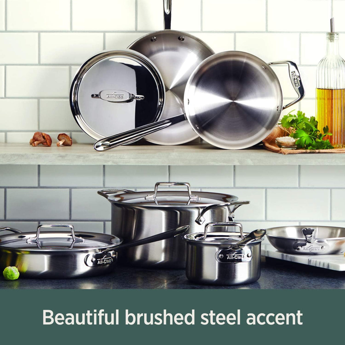 All-Clad D5® Stainless Steel Core 2 Quart Suacepan with Lid - Made in the USA - The Upgrade for Supremely Even Heat- Oven Safe & Induction Compatible Cookware