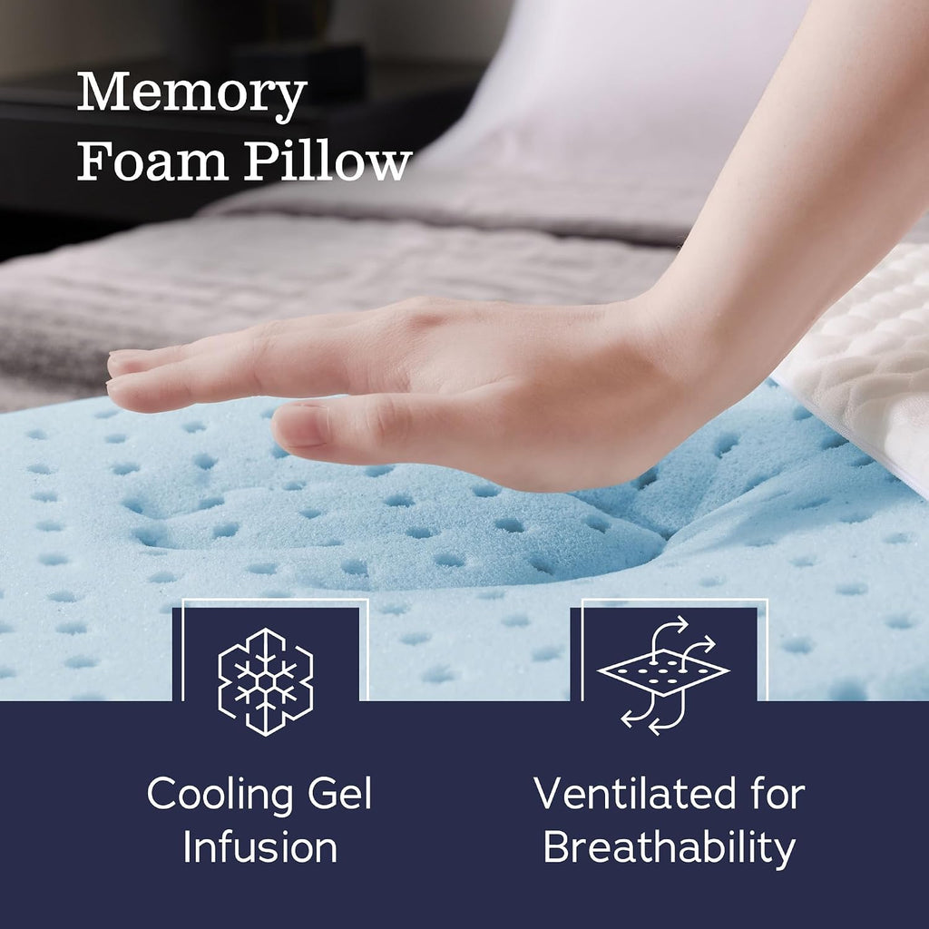WEEKENDER Gel Memory Foam Pillow - King Size - Medium Firm Feel - Neck and Shoulder Support - Side & Back Sleepers - Home, Hotel, & Hospital Essentials - CertiPur Certified (Pack of 4)