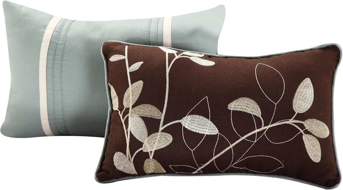 Chic Home Bliss Garden 8 Piece Embroidered Comforter Set, Queen, Brown