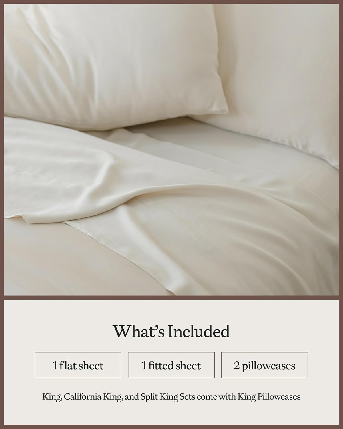 Cozy Earth Luxury Bed Sheet Set - 100% Viscose from Bamboo Fabric, Ultra-Soft & Breathable, Fits Regular & Deep Pocket Mattresses up to 20' - 4 Pieces California King Sheet Set Oat