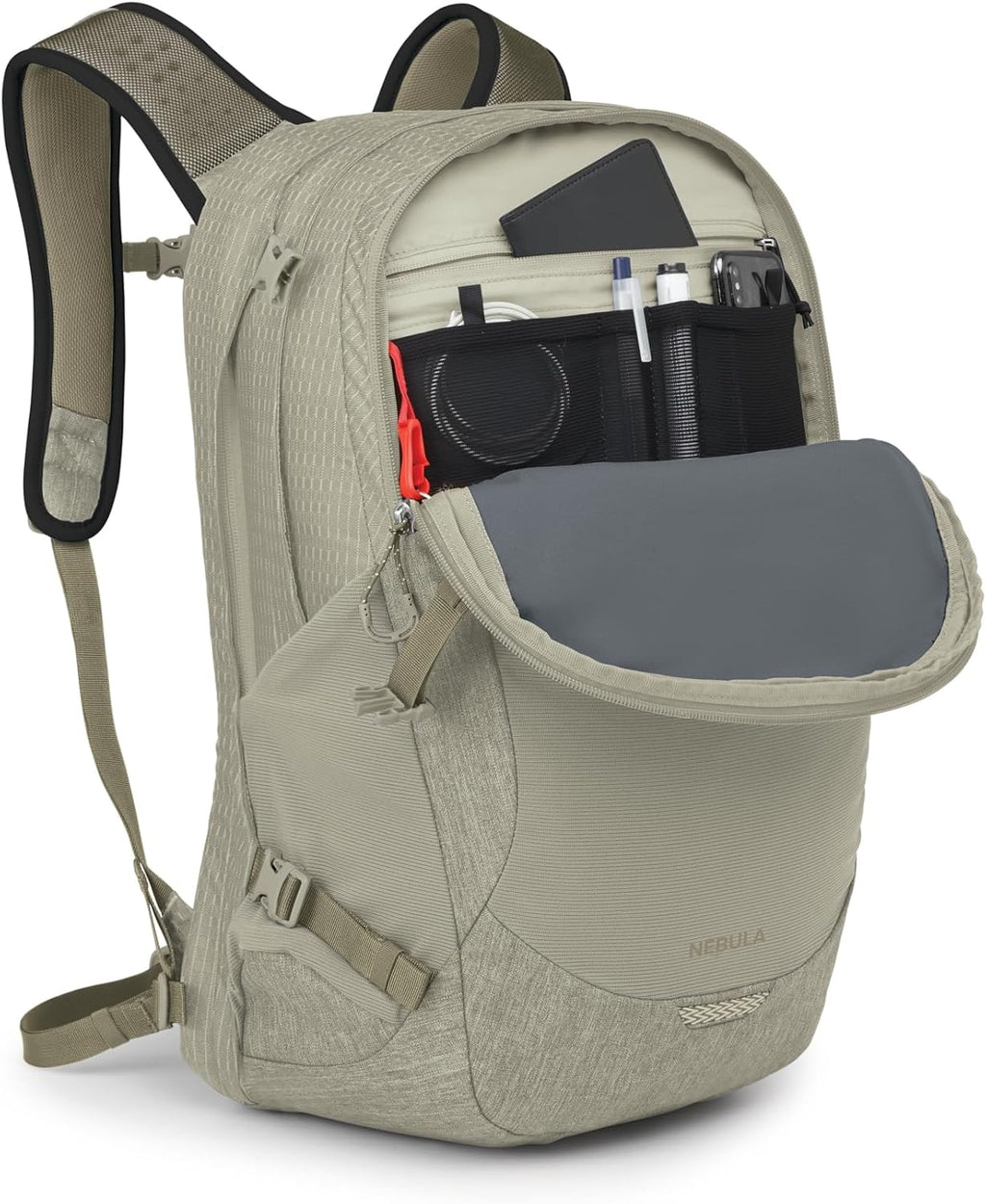 Osprey Nebula Commuter Backpack - Everyday Bag with Laptop Sleeve and Bottle Pockets, Sandy Grey/Olive Tan Heather