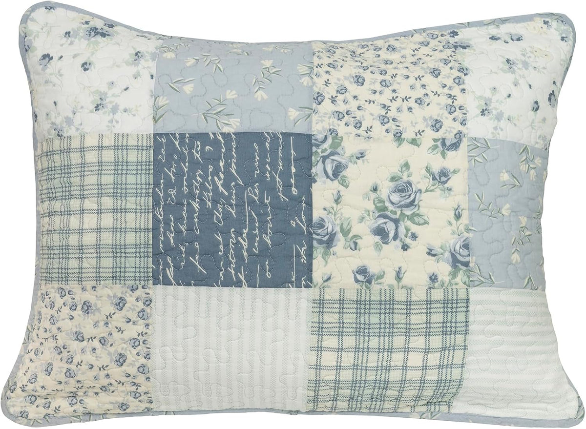 Donna Sharp Blue Pastures-Twin Quilt Set, Measures 68 x 90, Includes 1 Quilt and 1 Standard Sham, Machine Washable
