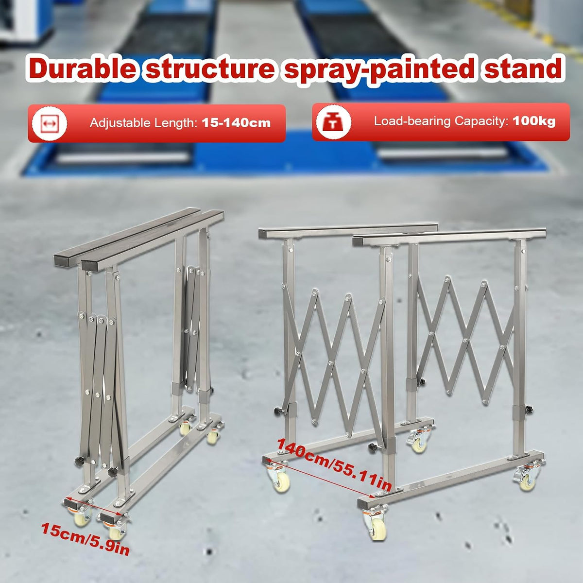 Automotive Panel Paint Stand, Mobile Telescopic Universal Paint Stand, Adjustable Mechanical Panel Paint Stand for Repairing Windshields