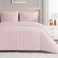 Juicy Couture Jenny Velour Striped Jacquard King Size Comforter Bedding Set Ensemble - Pink 3 Piece Set