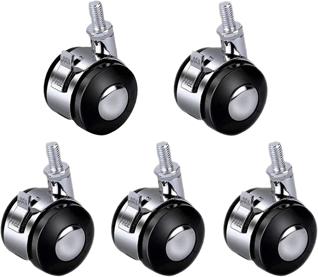 Trolley for Furniture 5pcs. with Brake Wheels and Rollers. Furniture Universal Wheels with Brake. Flat Base Plate for Mobile Coffee Tables Office Chairs cupboards and Drying Racks ( Size : 8mm )