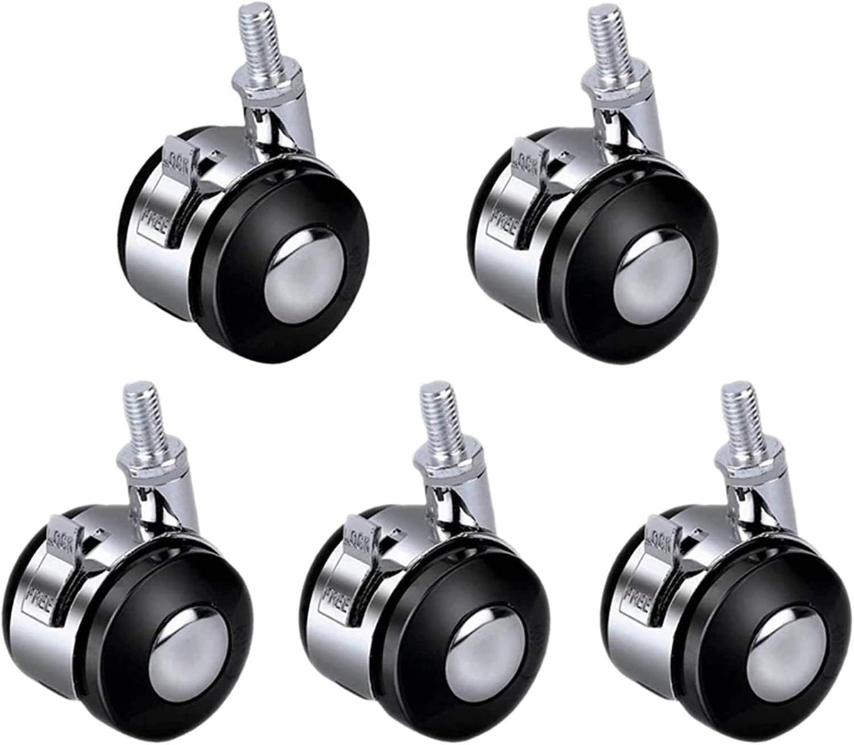 Trolley for Furniture 5pcs. with Brake Wheels and Rollers. Furniture Universal Wheels with Brake. Flat Base Plate for Mobile Coffee Tables Office Chairs cupboards and Drying Racks ( Size : 10mm )