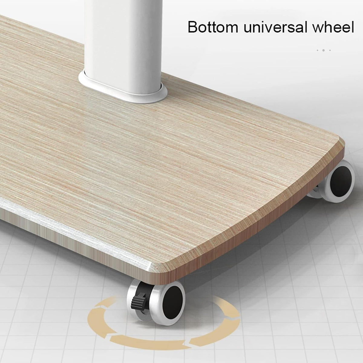 Universal TV Stand Rolling Floor TV Stand with Mount, Mobile TV Cart with Wheels for 37-75 Inch TVs, Sturdy Wooden Base, Height Adjustable Trolley