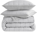 UGG Twin/Twin XL Quilt Set with 1 Pillow Sham – 2 Piece Lightweight All-Season Bedspread, Ultra-Soft Fluffy Reversible Quilt Set for Dorm, Apartment & Modern Bedroom Decor, Light Gray (Gizelle)