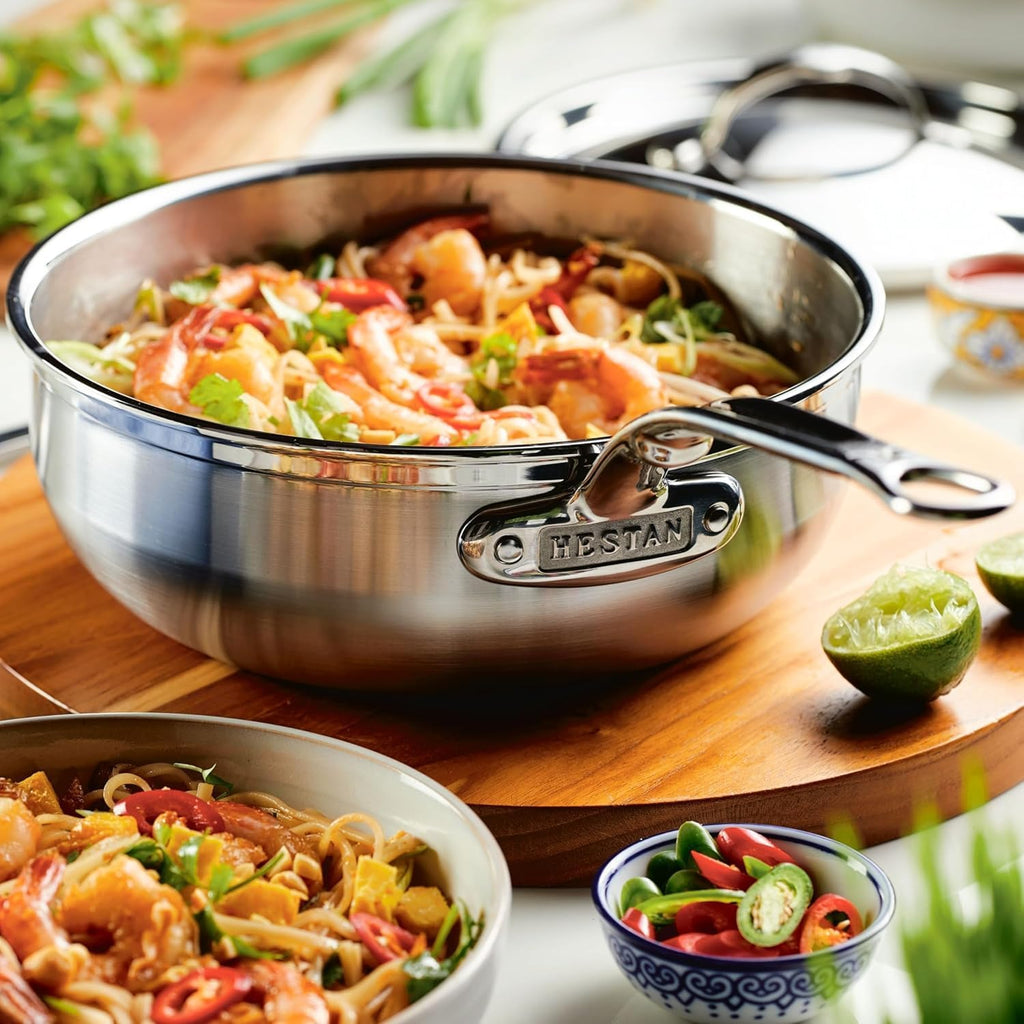 Hestan ProBond Forged - Professional Clad Stainless Steel Essential Pan, 3.5 Quart, Induction Compatible
