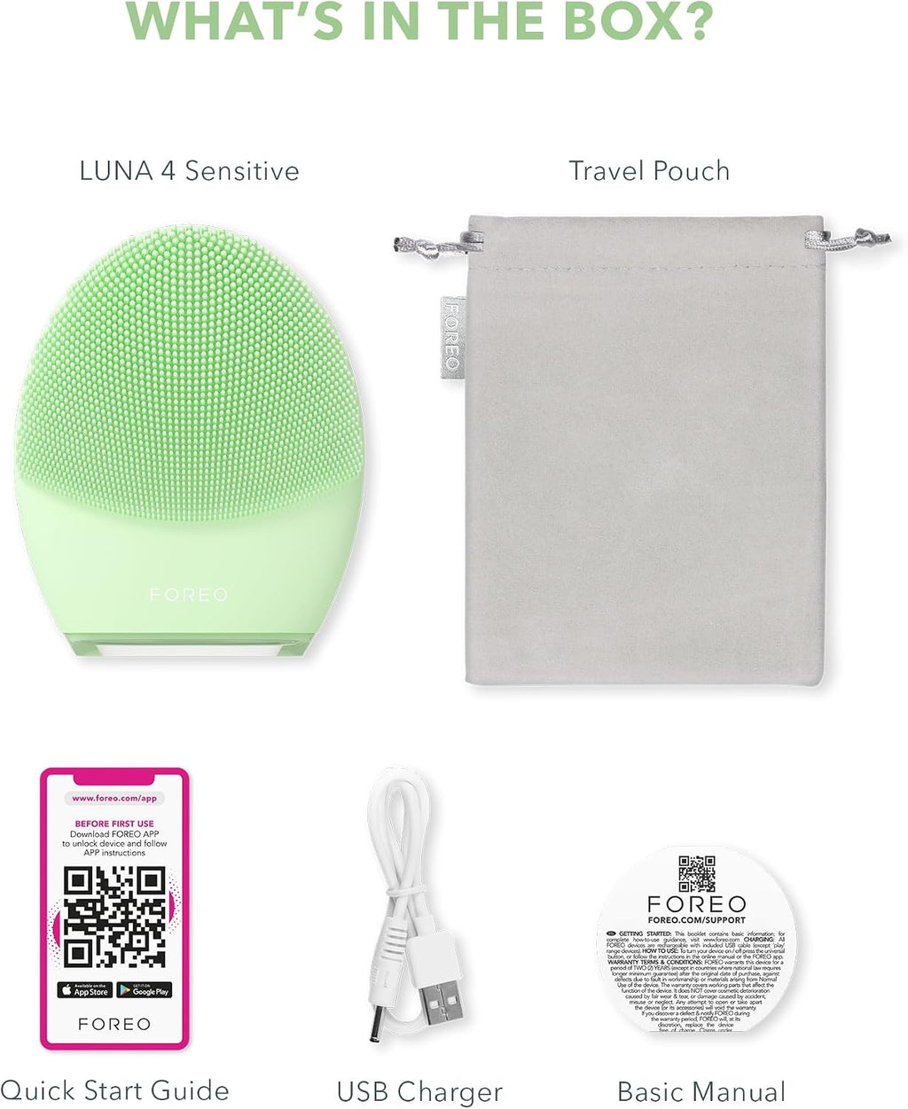 FOREO LUNA 4 Face Cleansing Brush - Massager - Anti Aging - Enhances Absorption of Facial Skin Care Products - Simple Skin Care Tools - Combination Skin