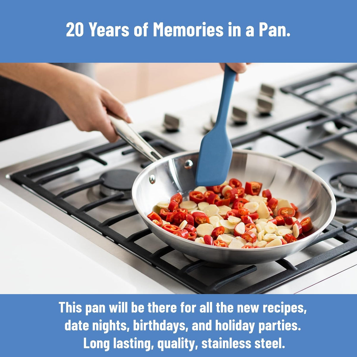Misen 5-Ply Stainless Steel 12' Frying Pan - Professional Cookware for Induction, Gas and Electric - Dishwasher Safe, Oven Safe to 800°F - Durable, Versatile, Even Heating