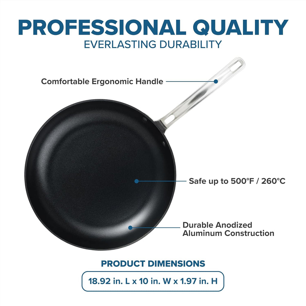 Viking Nonstick Frying Pan, 10 Inch Hard Anodized Kitchen Cookware, Gray