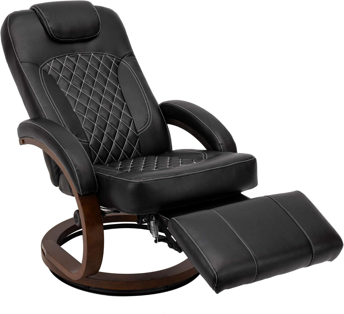 RecPro Nash 28' RV Euro Chair Recliner in Black | Modern Design | RV Furniture | Swivel Base | Recliner Chair (2 Chairs)