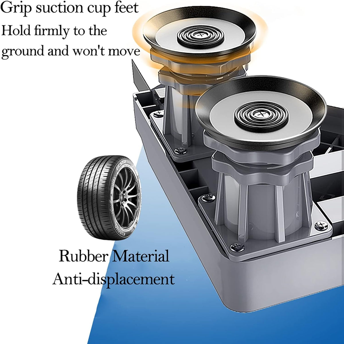 Adjustable Fridge Stand, Universal Washing Machine Base, Movable Pedestal for Washer and Dryer, Multi-Functional Risers for Washer and Dryer, 51-44cm