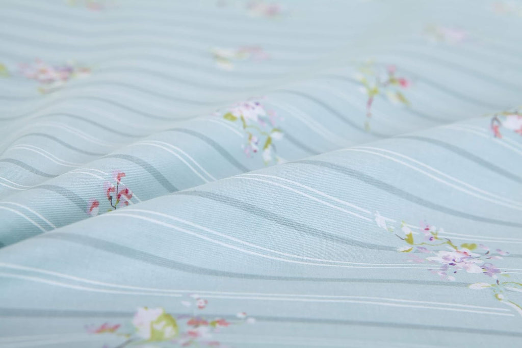 FADFAY Bed in a Bag Set 7-Pieces Shabby Floral Bedding Set Queen Size Premium 100% Cotton Hydrangea French Country Deep Pocket Sheets Zipper Duvet Cover Pillow Shams Set