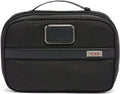 TUMI Alpha Split Travel Kit - Compact Toiletry Bag for Men & Women - Features Removable Leather Handle & 3 Zip Pockets - Black