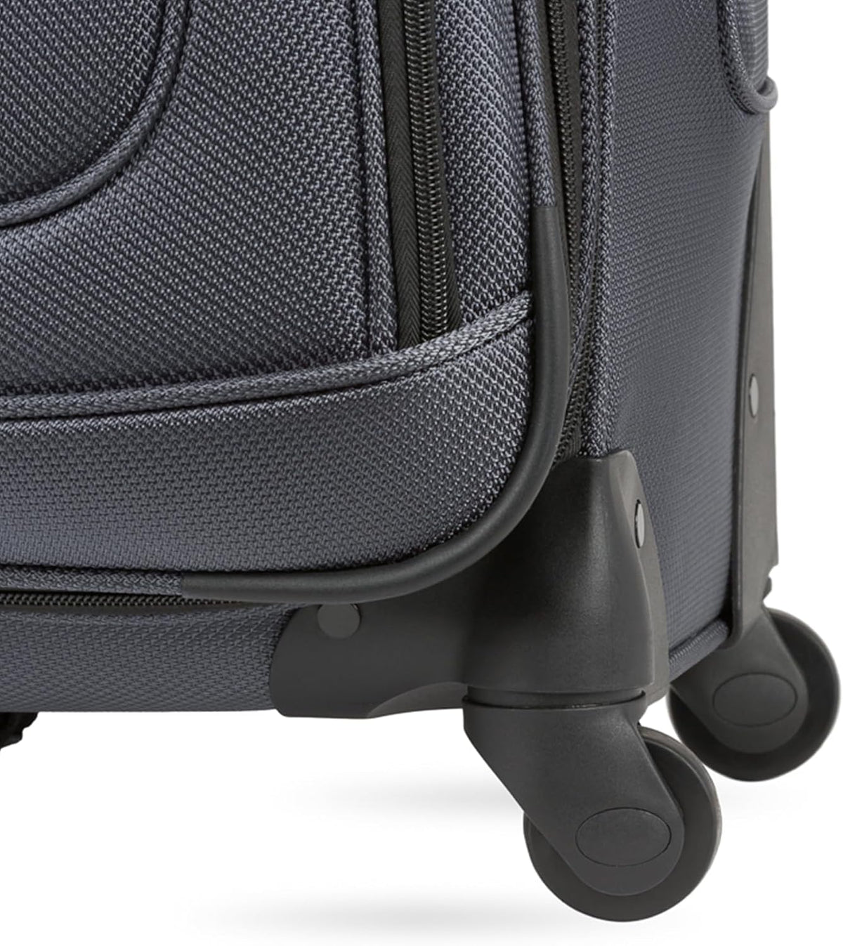 SWISSGEAR Sion Softside Expandable Spinner Luggage Durable Lightweight Travel Suitcase, Dark Grey, Checked-Large