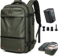 Somago Vacuumable Backpack Expandable Water-resistant Travel Bag with Air Pump Multifunctional Rucksack Backpack with TSA Lock Anti-thief Pocket Fit for 17 Inch Laptop